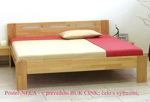 NELA - korpus postele - masv; 200x180; dub cink