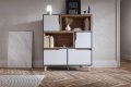 WOOD nzky regl, antracit/biela/dub Craft zlat