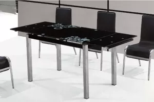 GD017 jedálenský stôl rozkladací, čierny