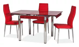 GD082 jedálenský stôl rozkladací, červený