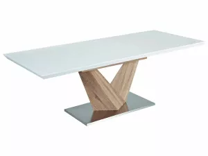 ALARAS jedálenský stôl 90x160 cm, dub sonoma/biely lesk