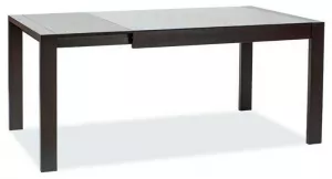 Jedálenský stôl rozkladací SOLANO, wenge/čierne sklo