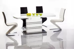 Jedálenský stôl GUCCI, biela/biely lesk