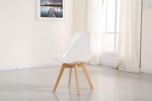 KROS jedálenská stolička, biela/buk