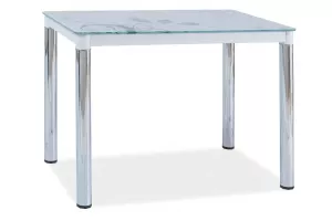 DAMAR II jedálenský stôl, chróm/biela