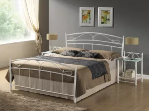 SIENA kovová posteľ 120x200 cm, biela