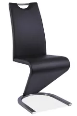 H-090 jedálenská stolička, čierna/kartáčovaná oceľ