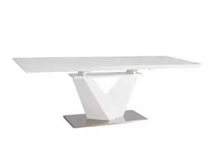 ALARAS III jedálenský stôl 90x160 cm, biela/biely lesk