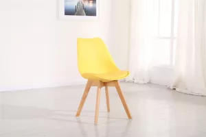 KROS jedálenská stolička, žltá/buk