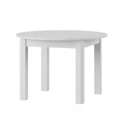 URAN 1 okrúhly jedálenský stôl s rozkladom, biela