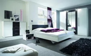 VERA moderná spálňa, biela/čierny orech