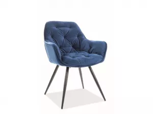 CHERRY jedálenská stolička, modrý zamat