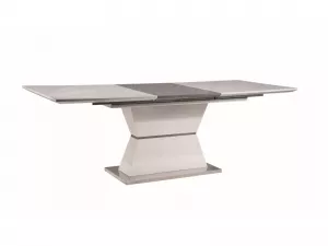 MUSKAT jedálenský rozkladací stôl, biely/šedý lesk