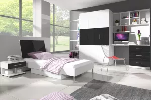 RAJ 3 moderná detská izba, biela-čierna