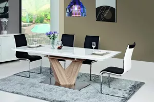 ALARAS jedálenský stôl 90x140 cm, dub sonoma/biely lesk