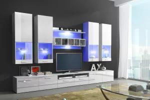 ALFA2, štýlová obývačka biela lesk