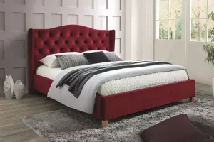 ASPEN čalúnená posteľ 160x200, bordový zamat