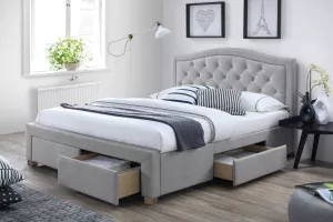 ELECTRA 160 čalúnená posteľ, sivá