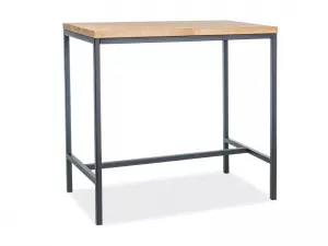 METRO barový stolík - masív, dub, čierny