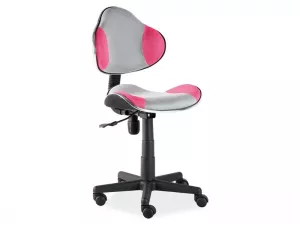Q-G2 kancelárske kreslo, šedá, ružová