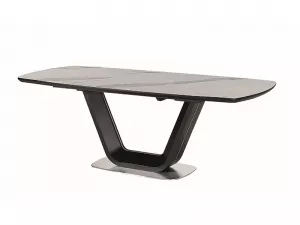 ARMANI, rozkladací jedálenský stôl, biela, čierna