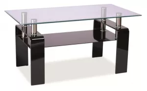 STELLA, konferenčný stolík, sklo, čierna