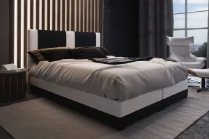 PEDRO čalúnená posteľ 140 čierna/biela