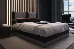 PEDRO čalúnená posteľ 160 sivá/čierna