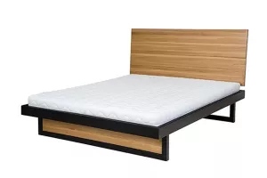 METAL LK370 manželská posteľ 160x200, dub/čierna matná