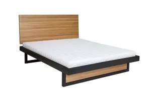 METAL LK370 posteľ 120x200, dub/čierna matná