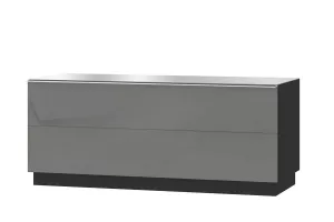 HELIO televízny stolík 24WXJW41, čierna/šedé sklo