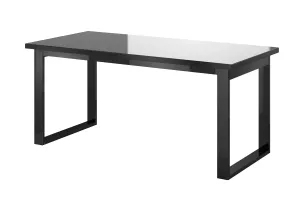 HELIO jedálenský stôl 24WWJW92, čierna/čierne sklo