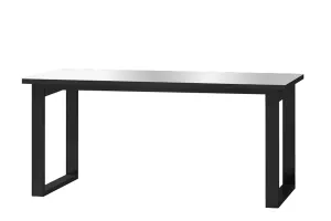 HELIO jedálenský stôl 24WXJW92, čierna/šedé sklo