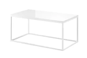 HELIO konferenčný stolík 2498JW92, biela/biele sklo