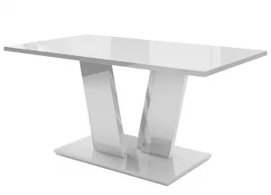 MONZA moderný jedálenský stôl, biely lesk