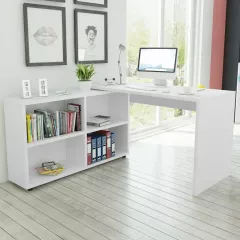 MURCIA rohový písací stôl, biely