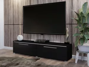 Amber TV stolík,čierna/dub Aplin