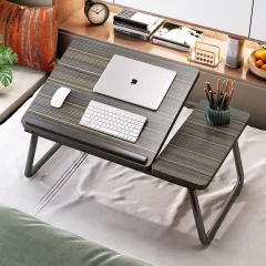LEHARO prenosný stolík na notebook, čierna/zebrano