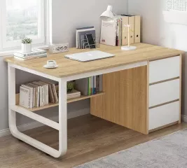 MELANGE štýlový písací stolík, biela/dub Sonoma
