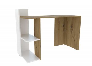 PIXEL 1 písací stôl s regálom, dub Artisan/biela