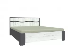 GENEVA posteľ s roštom 160, kraft biela/grafit