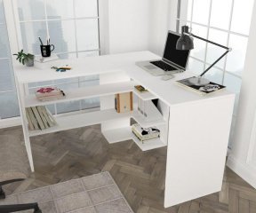 STYLO pracovný stôl, biela matná