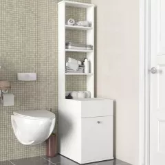 NESSA vysoká kúpeľňová skrinka, biela
