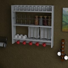 DELLANA kuchynsk� z�vesn� polica, biela