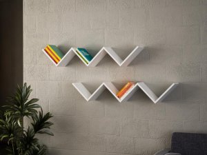 ZIG ZAG set polc, biele