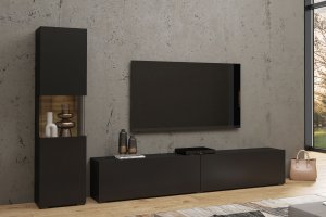 AVA 09 moderný set skrinka + tv stolík čierna/ dub wotan