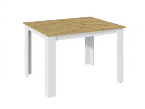 KONGO jedálensky stôl 120 cm, biela/dub Artisan