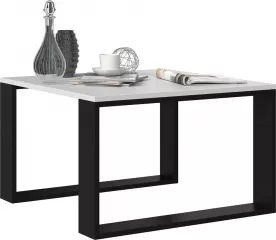 LOFT moderný mini kávový stolík, biely/čierny