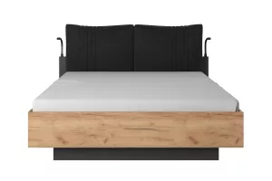 DECO posteľ 160 s roštom a úložným priestorom, dub craft zlatý/