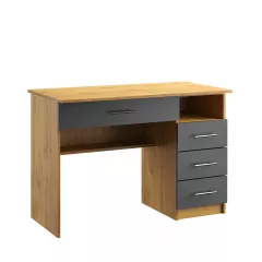 OFFICE KIT písací stôl N01, antracit / dub Apalačský, pravý
